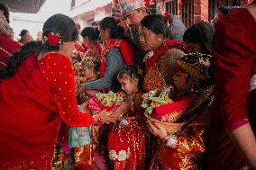 ''Ihi'' Or ''Bael Cibaha' Ceremony In Bhaktapur
