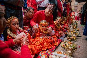 ''Ihi'' Or ''Bael Cibaha' Ceremony In Bhaktapur