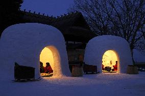 Snow domes in northeastern Japan