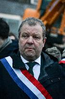 PM Attal Visits A Housing Construction Site - Villejuif