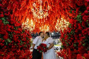 THE PHILIPPINES-CAVITE PROVINCE-VALENTINE'S DAY-MASS WEDDING