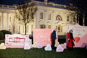 DC: The President and First Lady View Valentines Day Decorations at the White House