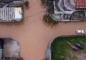 Aerial View Of Flooding In The City Of São Paulo
