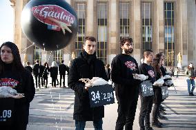 Protest Against Genetically Manipulated Chickens - Paris