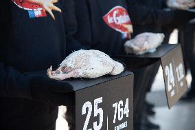 Protest Against Genetically Manipulated Chickens - Paris