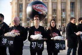 Protest Against Genetically Manipulated Chickens - Paris