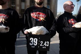 Protest Against Genetically Manipulated Chickens - Paris