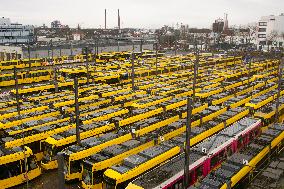 Nationwide Public Transportation Workers Go On Strike In Essen