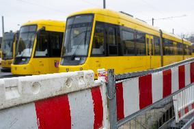 Nationwide Public Transportation Workers Go On Strike In Essen