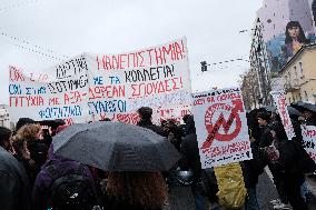 Protest Against The Non-state Universities In Athens