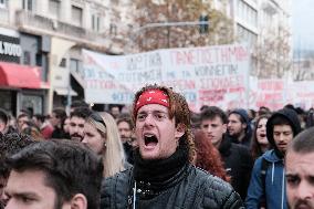 Protest Against The Non-state Universities In Athens