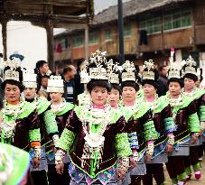 Miao Ethnic Celebrate The Spring Festival