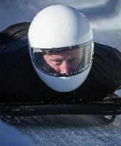 Prince Harry Tries Skeleton Bobsled - Canada