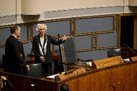 Speaker of Latvian Parliament Daiga Mierina visits Finnish Parliament