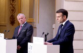 President Macron Meets King Abdullah II - Paris