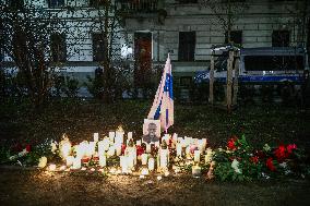 Vigil For Alexei Navalny In Front Of Russian Consulate In Krakow, Poland