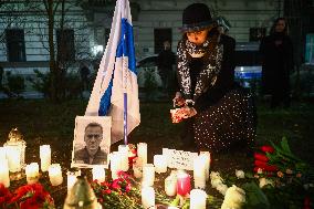 Vigil For Alexei Navalny In Front Of Russian Consulate In Krakow, Poland