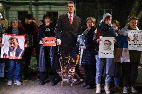 Vigil For Alexei Navalny In Front Of Russian Consulate In Krakow, Poland