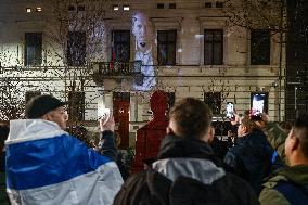 Vigil For Alexei Navalny In Front Of Russian Consulate In Krakow, Poland