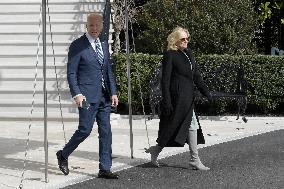 President Joe And Jill Biden Hold A White House Departure