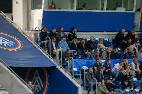 Gerard Pique, owner of FC Andorra in the official box during the LaLiga Hypermotion 2023 - 2024 match between FC Andorra v Villa