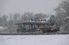 Winter Storm Affects Travel In Paramus New Jersey