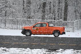 Winter Storm Affects Travel In Paramus New Jersey