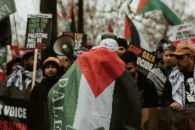 Tens Of Thousands At Pro-Palestinian March In London.