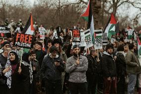 Tens Of Thousands At Pro-Palestinian March In London.