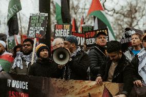 Tens Of Thousands At Pro-Palestinian March In London.