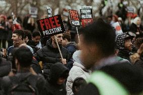 Tens Of Thousands At Pro-Palestinian March In London.