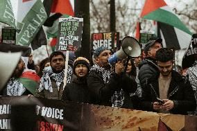 Tens Of Thousands At Pro-Palestinian March In London.