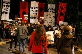 Relatives Of Israeli Prisoners Held A Demonstration In West Jerusalem