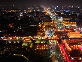 Landmark Attractions Illuminated in Xi'an