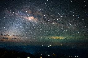 Milky Way Seen Over The View Point In Haputale