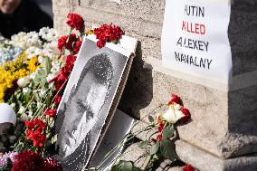 Altar In Tribute To Alexei Navalny In Barcelona.