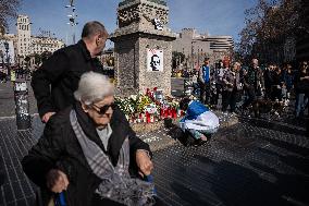 Altar In Tribute To Alexei Navalny In Barcelona.