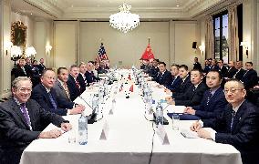 AUSTRIA-VIENNA-CHINA-WANG XIAOHONG-U.S.-ALEJANDRO MAYORKAS-MEETING