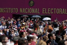 Claudia Sheinbaum Registers With The INE As A Candidate For The Presidency Of Mexico For The MORENA Party