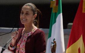 Claudia Sheinbaum Registers With The INE As A Candidate For The Presidency Of Mexico For The MORENA Party