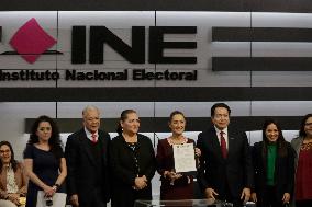 Claudia Sheinbaum Registers With The INE As A Candidate For The Presidency Of Mexico For The MORENA Party