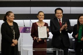 Claudia Sheinbaum Registers With The INE As A Candidate For The Presidency Of Mexico For The MORENA Party