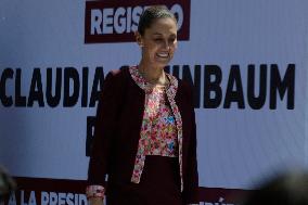 Claudia Sheinbaum Registers With The INE As A Candidate For The Presidency Of Mexico For The MORENA Party