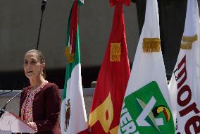 Claudia Sheinbaum Registers With The INE As A Candidate For The Presidency Of Mexico For The MORENA Party