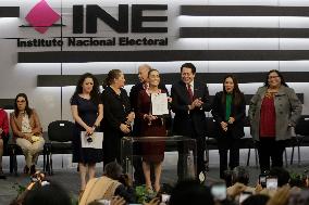 Claudia Sheinbaum Registers With The INE As A Candidate For The Presidency Of Mexico For The MORENA Party