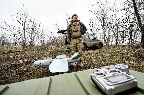 Aerial reconnaissance servicemen of 108th Territorial Defence Brigade in Ukraine