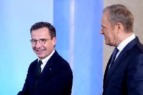 Swedish PM Ulf Kristersson Visit To Poland