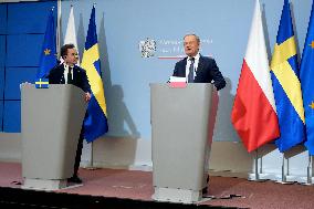 Swedish PM Ulf Kristersson Visit To Poland