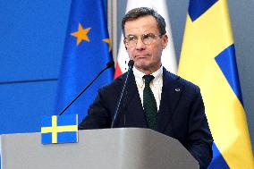 Swedish PM Ulf Kristersson Visit To Poland