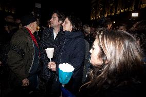 Torchlight Procession In Rome In Memory Alexei Navalny